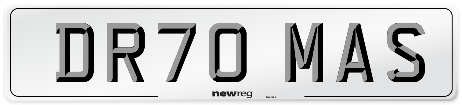 DR70 MAS Number Plate from New Reg